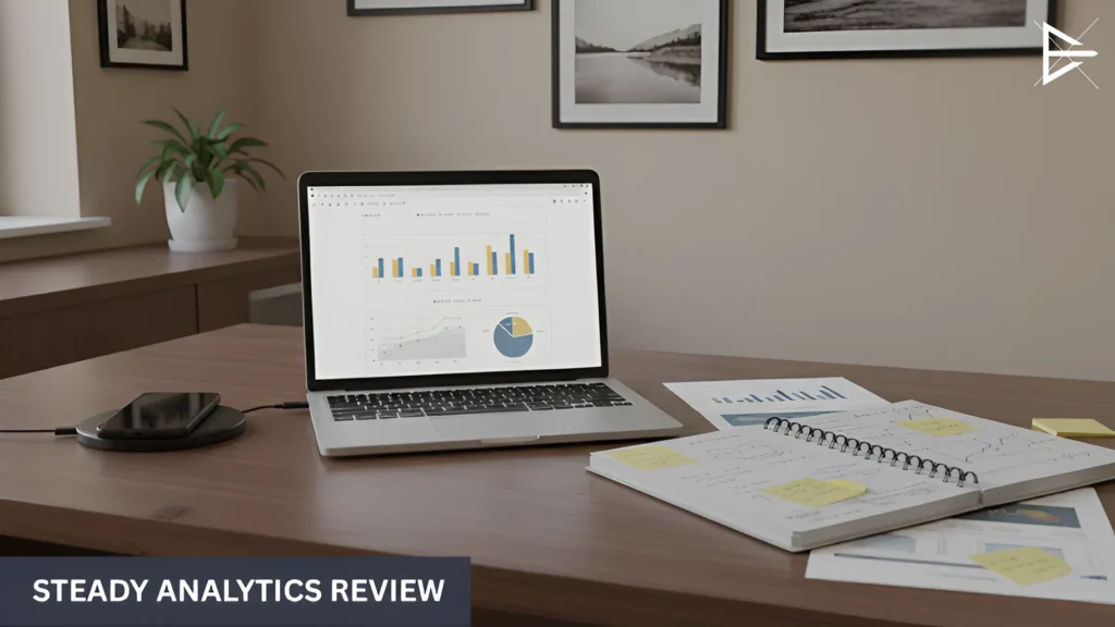 Desk with reports and analytics open but no signs of real engagement, representing SEO activity without clear results