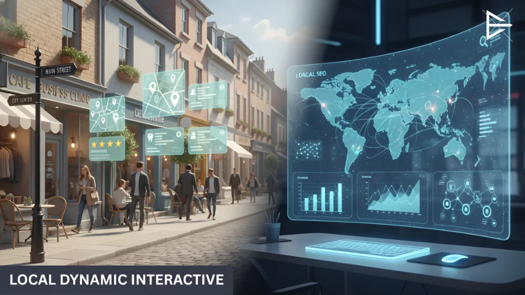 Google Business Profile interface on a computer screen, showing customer reviews and location details to optimize Local SEO.