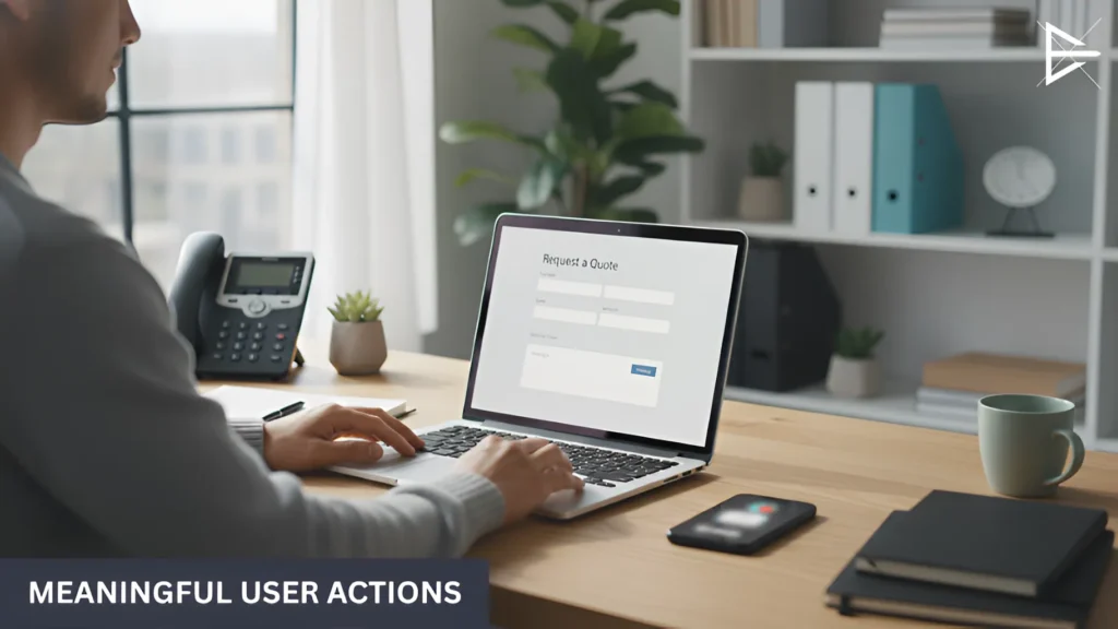 Laptop displaying website activity that suggests visitors are taking real actions instead of just browsing