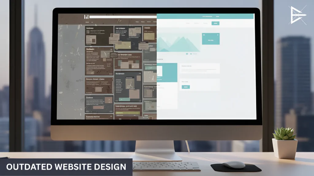 Outdated Website Design with Modern Comparison