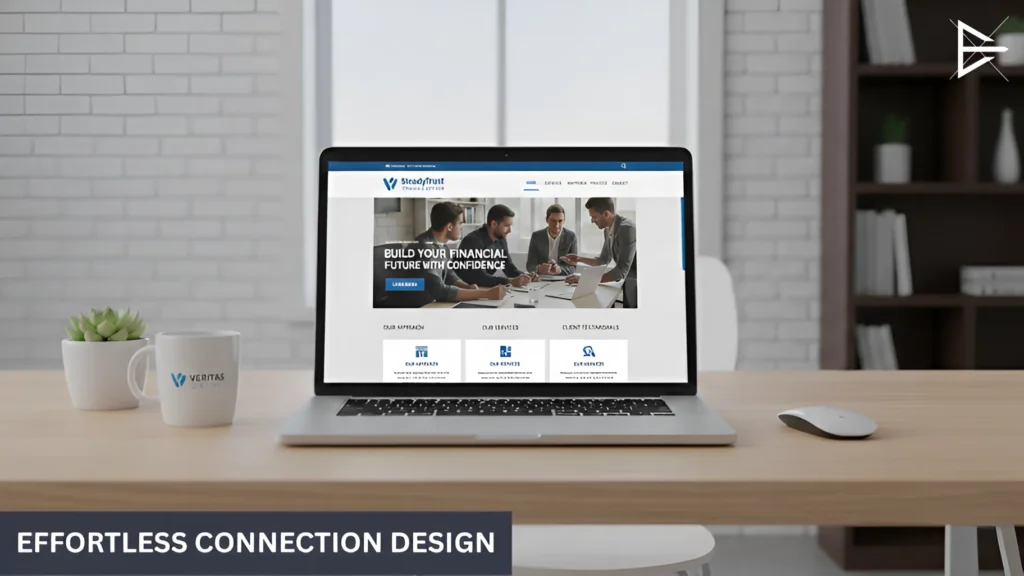 Effortless connection design shown on a laptop screen with a clean, user-friendly interface.