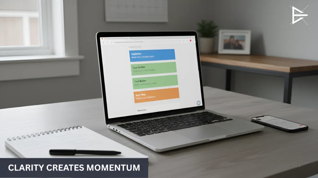 Laptop displaying performance data focused on replies and follow-ups, emphasizing measuring actions instead of vanity metrics.