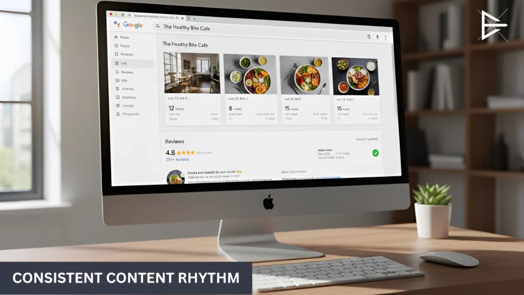 Google Business Profile page showing regularly spaced posts and updated business information.