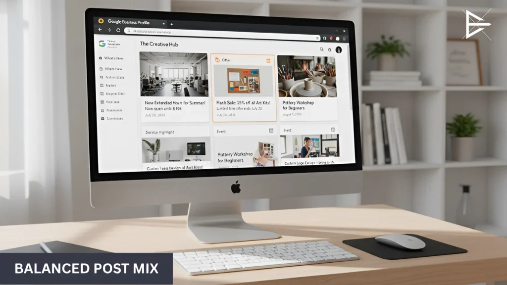 Google Business Profile displaying a mix of offers, events, and service highlight posts.
